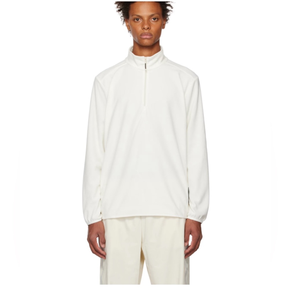 NWT Mens RAINS Fleece Pullover Half Zip Fossil‎ Off White Color Size XL